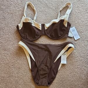 NWT Abercrombie Curve Love Swim Top- Size Small and Moderate Swim Bottom- Med